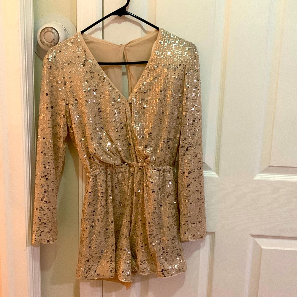 H&M Gold short jumpsuit size XS Only wore it once!!!